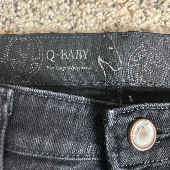 Wrangler Womens Q Baby Jeans Size 12 Mid Rise Bootcut Black 34x32 - Picture 4 of 7